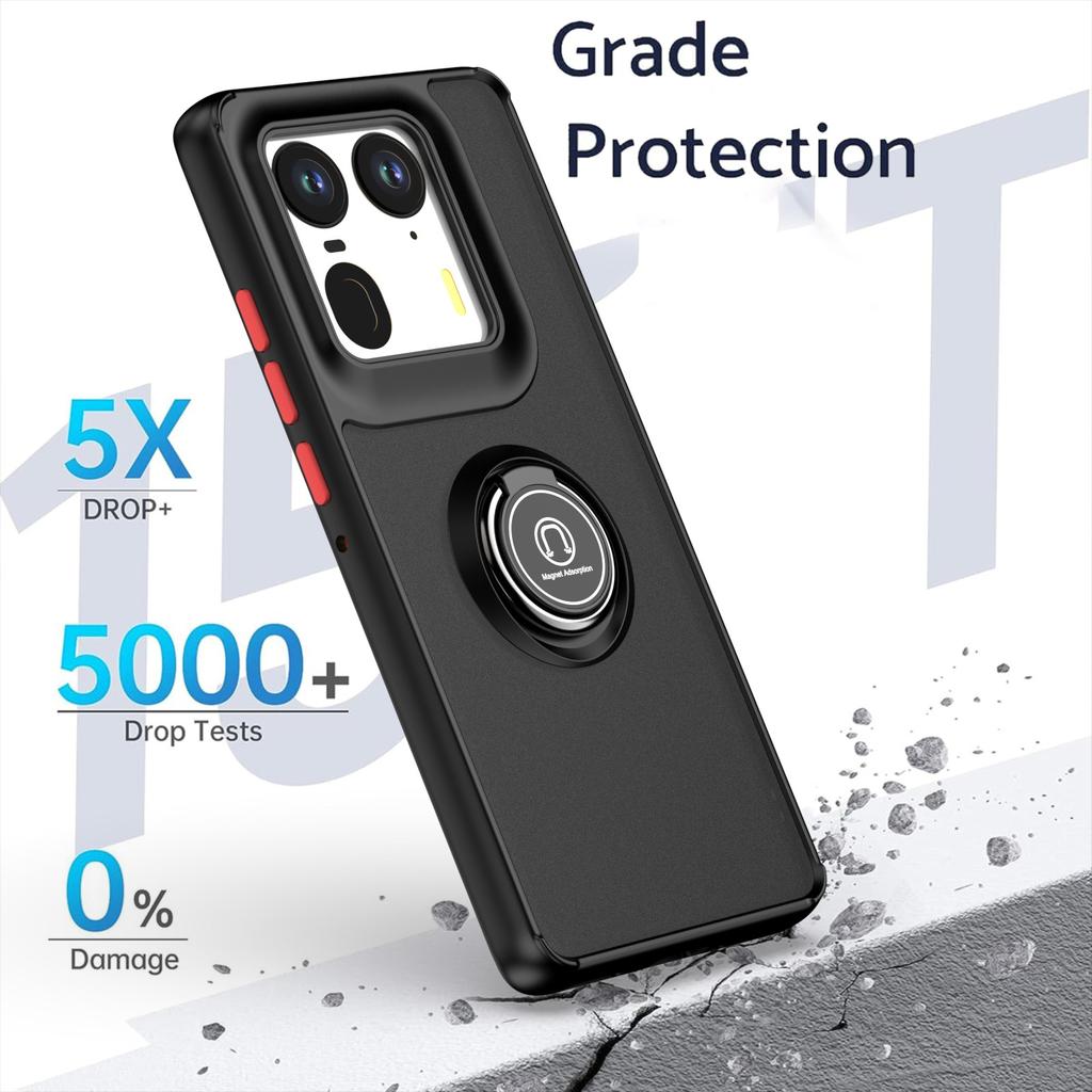 Etui Armor Matowe Twarde PC Tylna Pokrywa dla Motorola Moto Edge50 Ultra Odporne na Wstrząsy Magnetyczny Metalowy Pierścień Funda