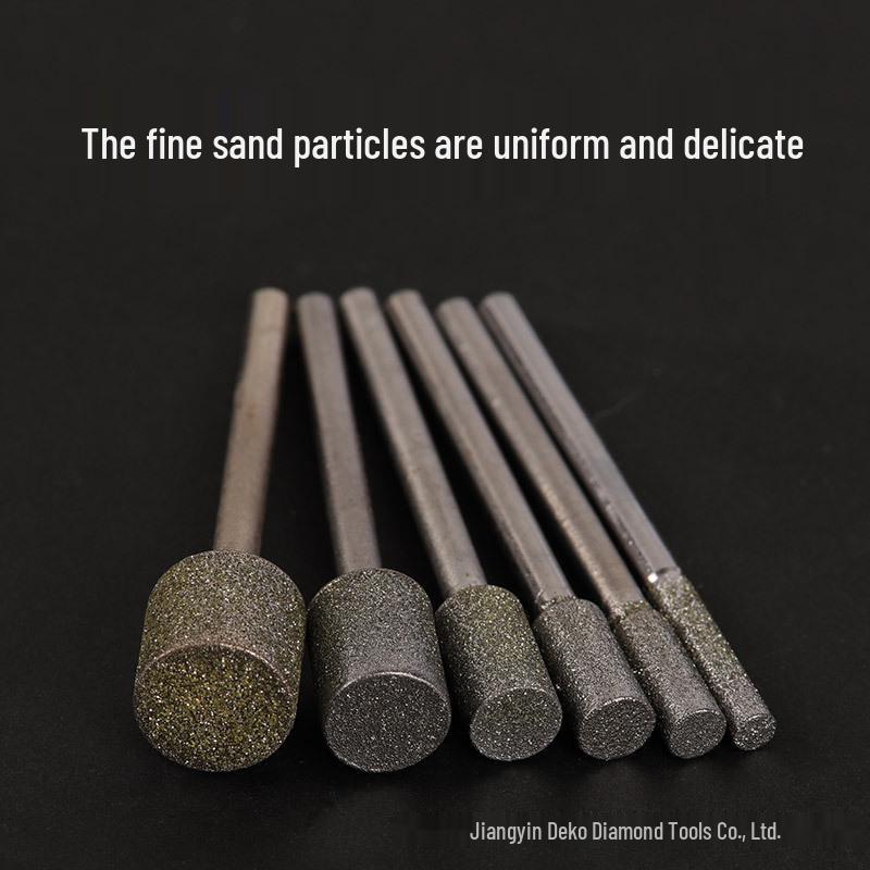 3mm Electroplated Diamond Cylindrical Grinding Head for Stone, Electric Jade Engraving & Polishing, Wear-Resistant.