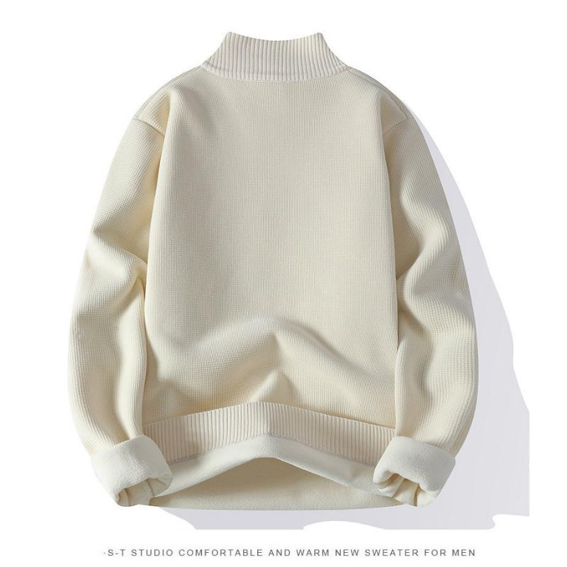 Men S Autumn Winter Fleece Thick Half Zip Pullover Sweatshirt