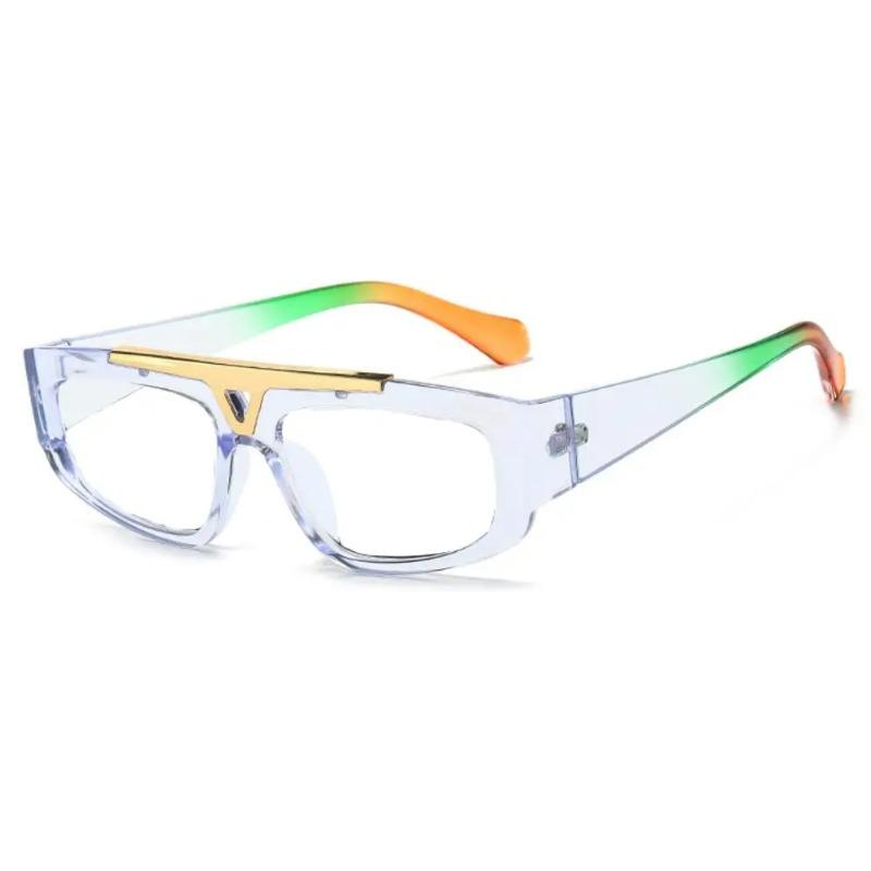 Square Blue Light Blocking Reading Glasses for Men Fashion Yellow Small Frame Double Bridge Hollow Out Prescription Eyewear