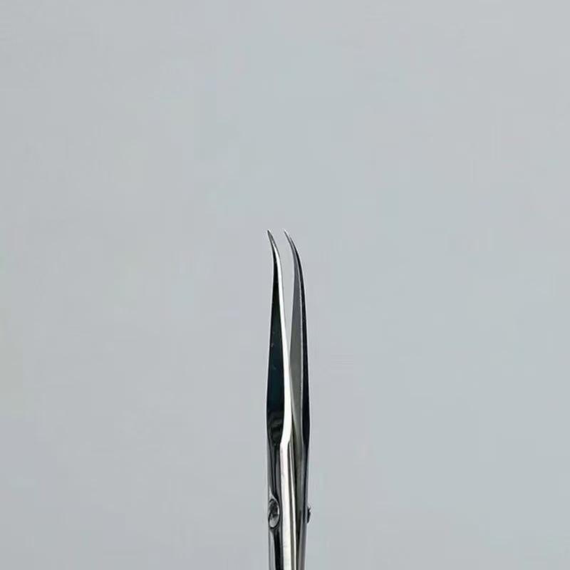 Russian-Style Cuticle Nippers: Stainless Steel, Small Curved, 45-Degree Sharpened Edge for Professional Nail Art and Dead Skin Removal.