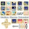 Y2K Gold Color Bear Cat Blue Sky Rose Flowers Moon Italian Charm Link Fit 9MM Stainless Steel Bracelet Women DIY Making Gifts