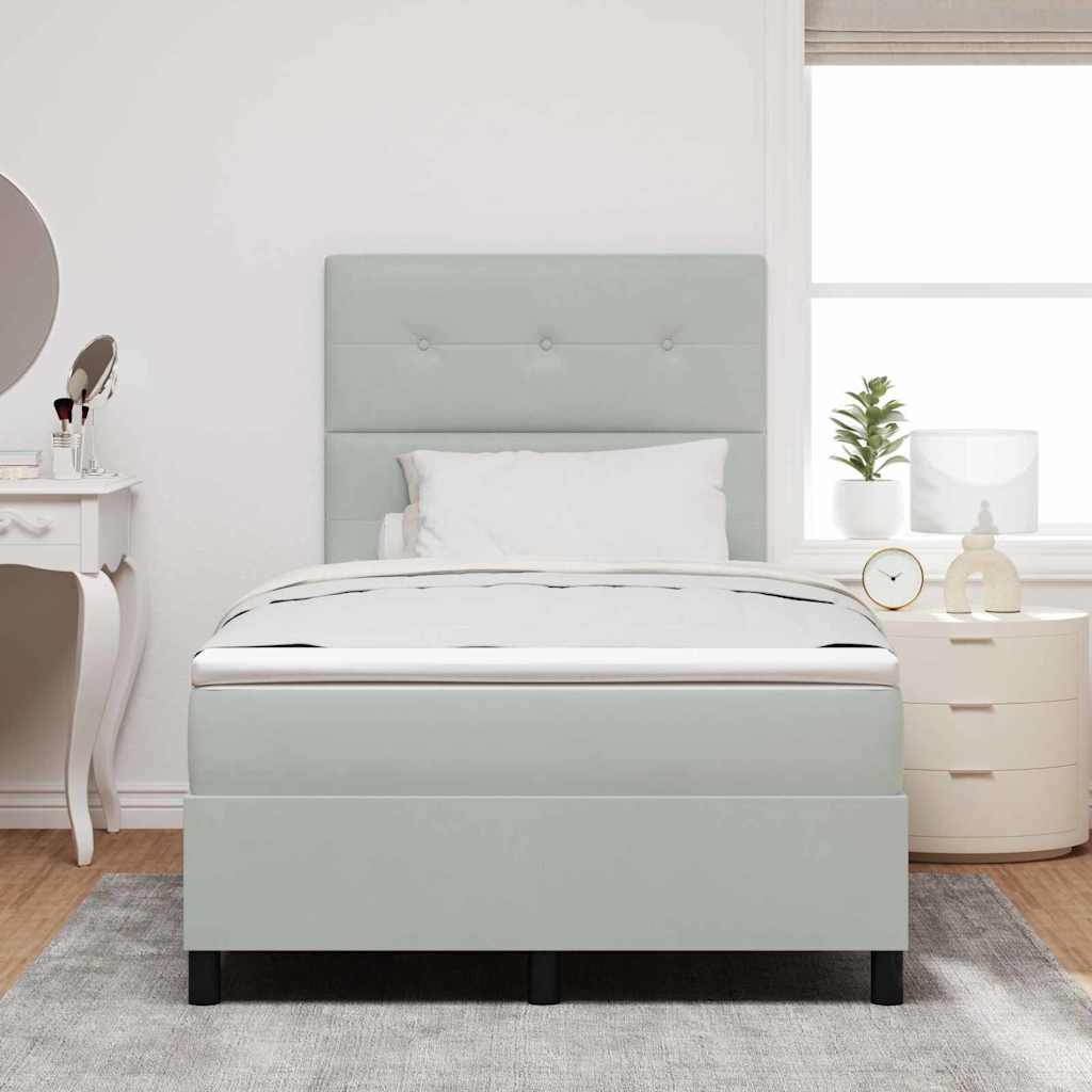 Box Spring Bed with Mattress Light Grey 120 x 200 cm Velvet