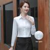 Korean Style Women's Long Sleeve White Blouse - Casual, Plus Size, Anti-Exposure Shirt