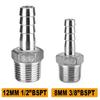 8mm 12mm 3/8" 1/2" Oțel Inoxidabil Filet Mascul BSP Fiting pentru Țevi Barb Conector Furtun