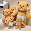 Bear Plush Toy Soft Plush Butter Angelic Bear Cushions with Apron Designs for Comfort Styles Winged Bear Throw Pillow