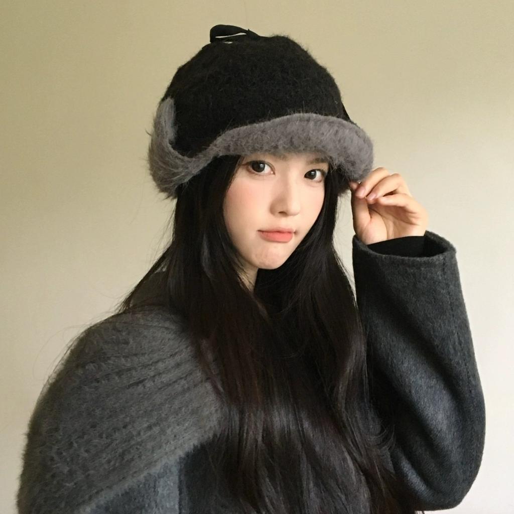 Japanische Fellmütze Warmer Ohrenschutz Radmütze Damen Herbst und Winter Outdoor Lei Feng Mütze Verdickte Kalte Bergsteigermütze Trend