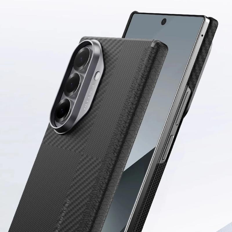 DEFENSE Kevlar Hülle für Samsung Z Fold 7 Kohlefaser Kabelloses Laden Rückseiten Hülle für SAMSUNG Z FOLD 7