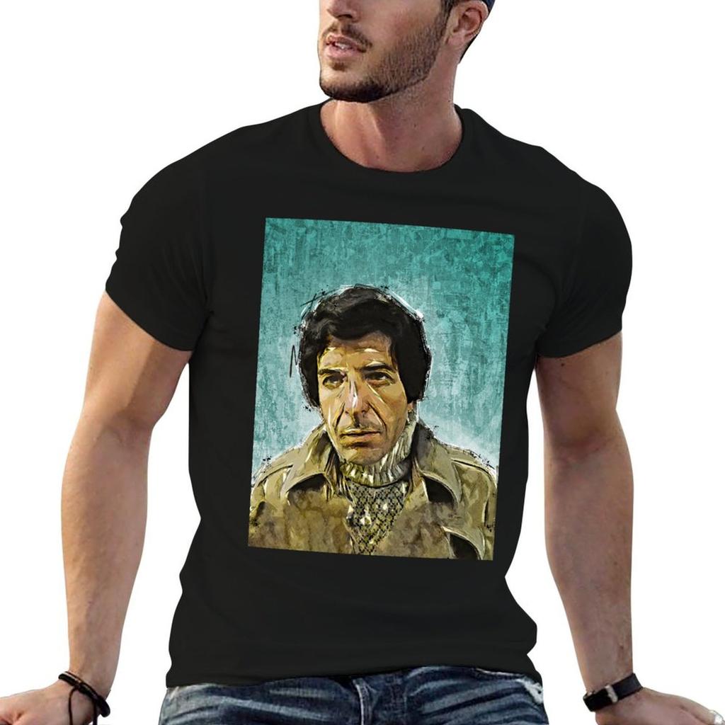 Leonard Cohen - Music Legend Art Design T-Shirt Daily Work Short Sleeve Top