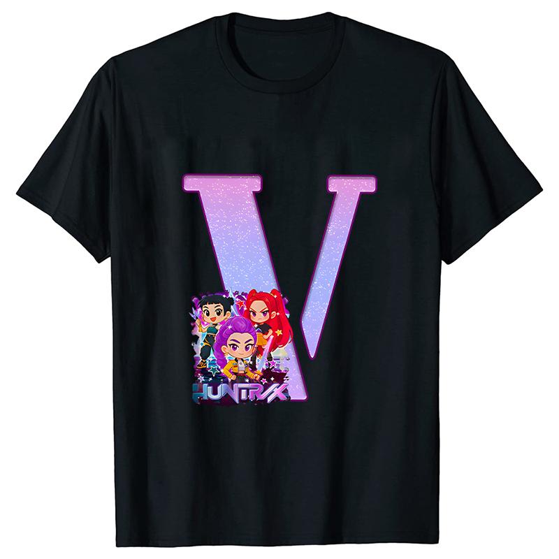 Kpop Охотники на демонов От А до Я 26 Букв Алфавита Футболка для Женщин Модная Корейская Повседневная Футболка Одежда Футболки Y2k Топы Эстетичная Одежда XL