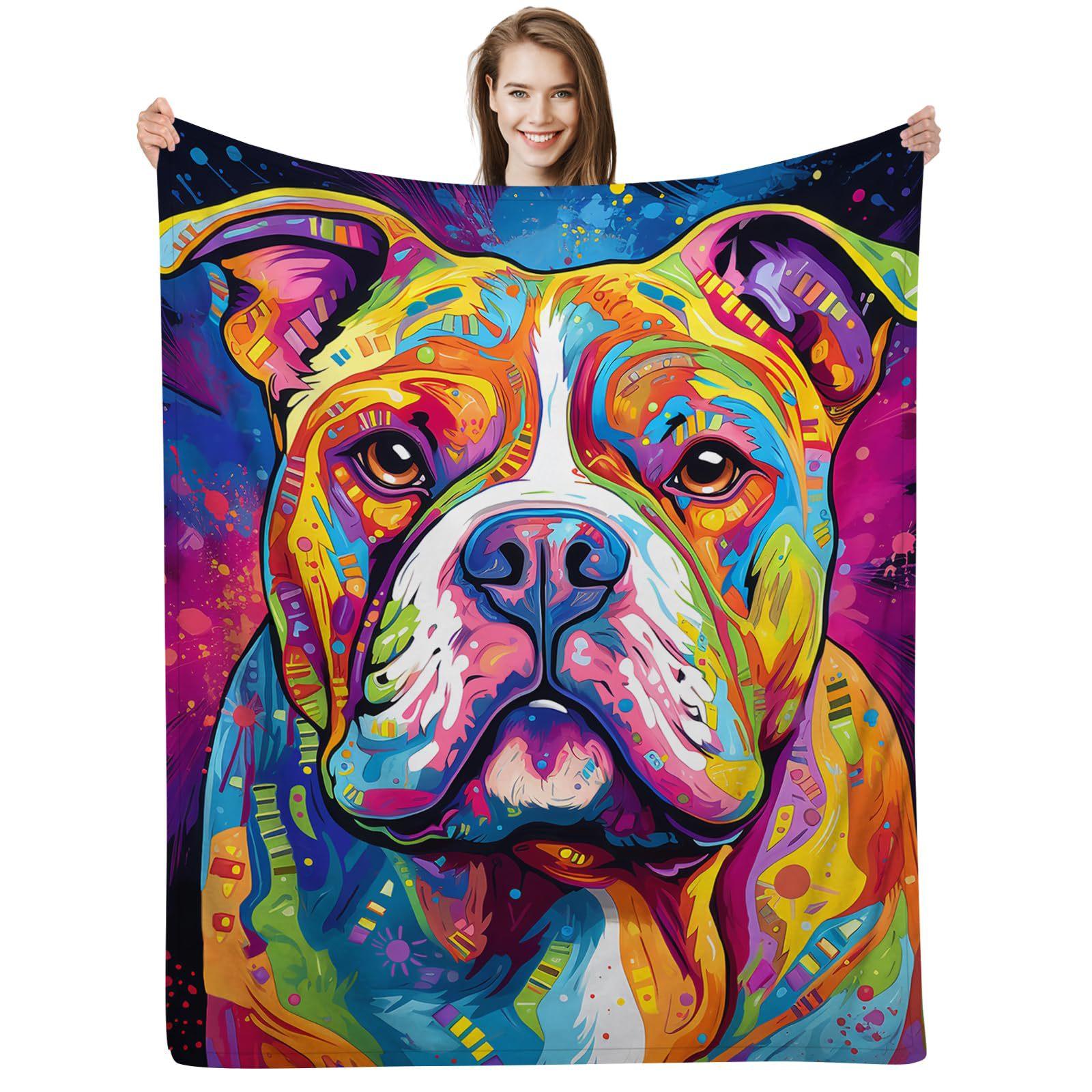 

French Bulldog Graffiti Printed Blanket for Sofa Bed Travel Camping Living Room Office Conditioning Blanket 75x90cm