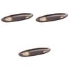 Setomonohonpo Set of 3 Black Crystal Ceramic Trays X 11 X Long Plates (Setomonohonpo) [32 3cm]