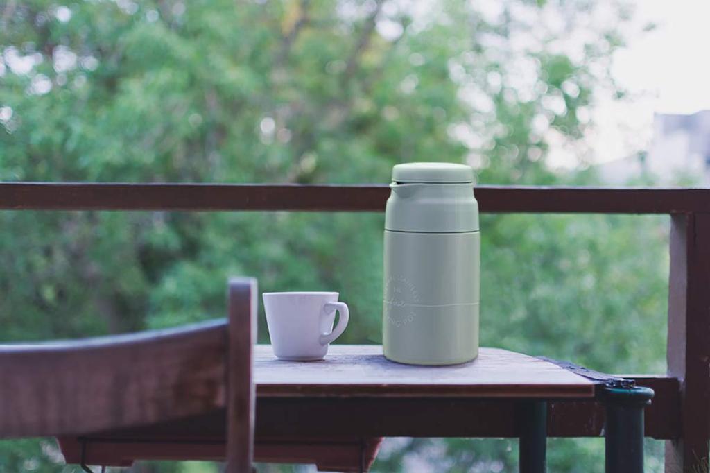 Bestco Insulated Tabletop Pot Powder Green Living Pot Compact 0.6L AHS-MA60