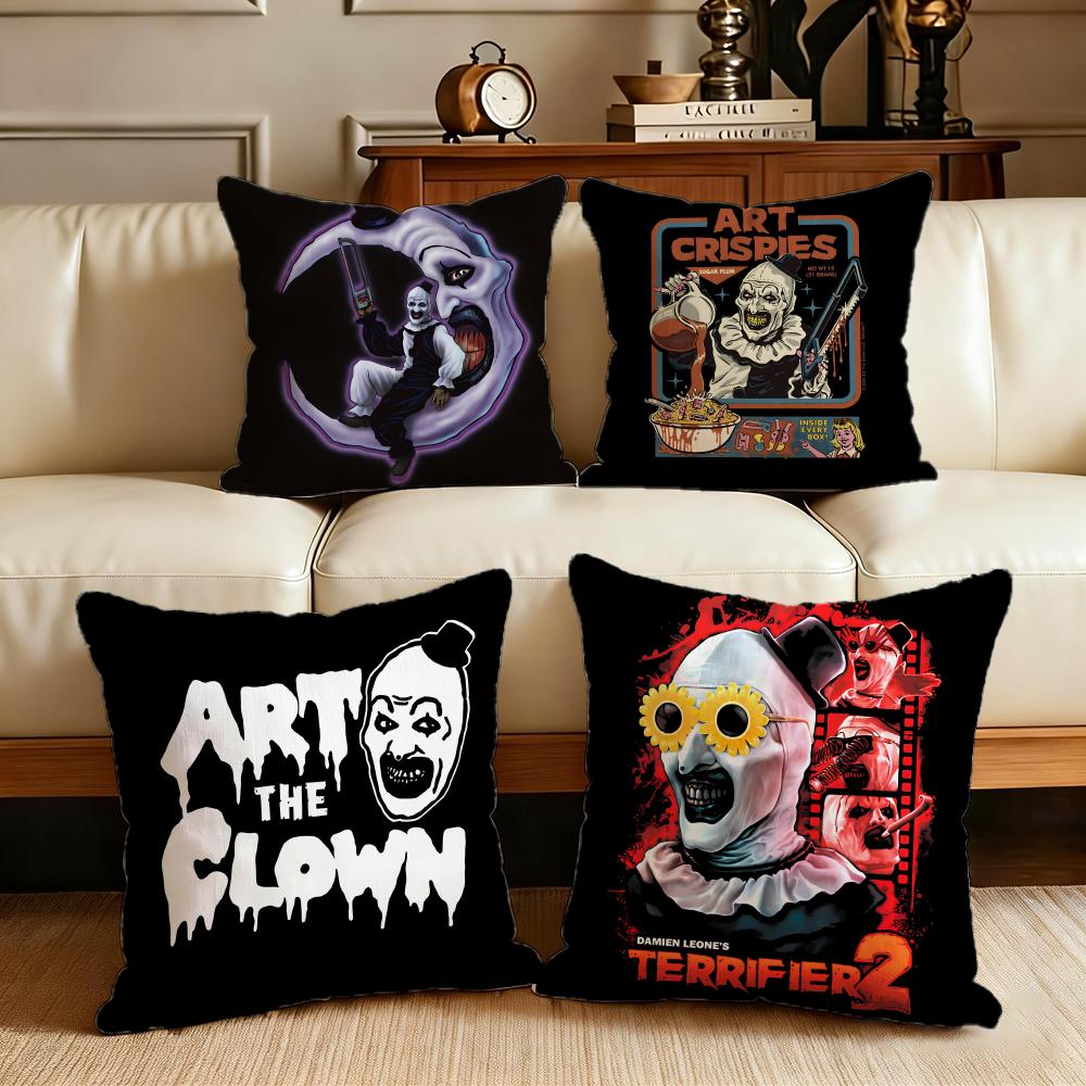 Horror Terrifier Cushion Cover Cushion Cover Set 4Pcs 50x50 45x45 40x40 Pillowcase Decorative Sofa Home Decor