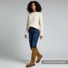 Excellent LOUIS VUITTON Boots Monogram Pattern Mouton Camel Women 36 Used
