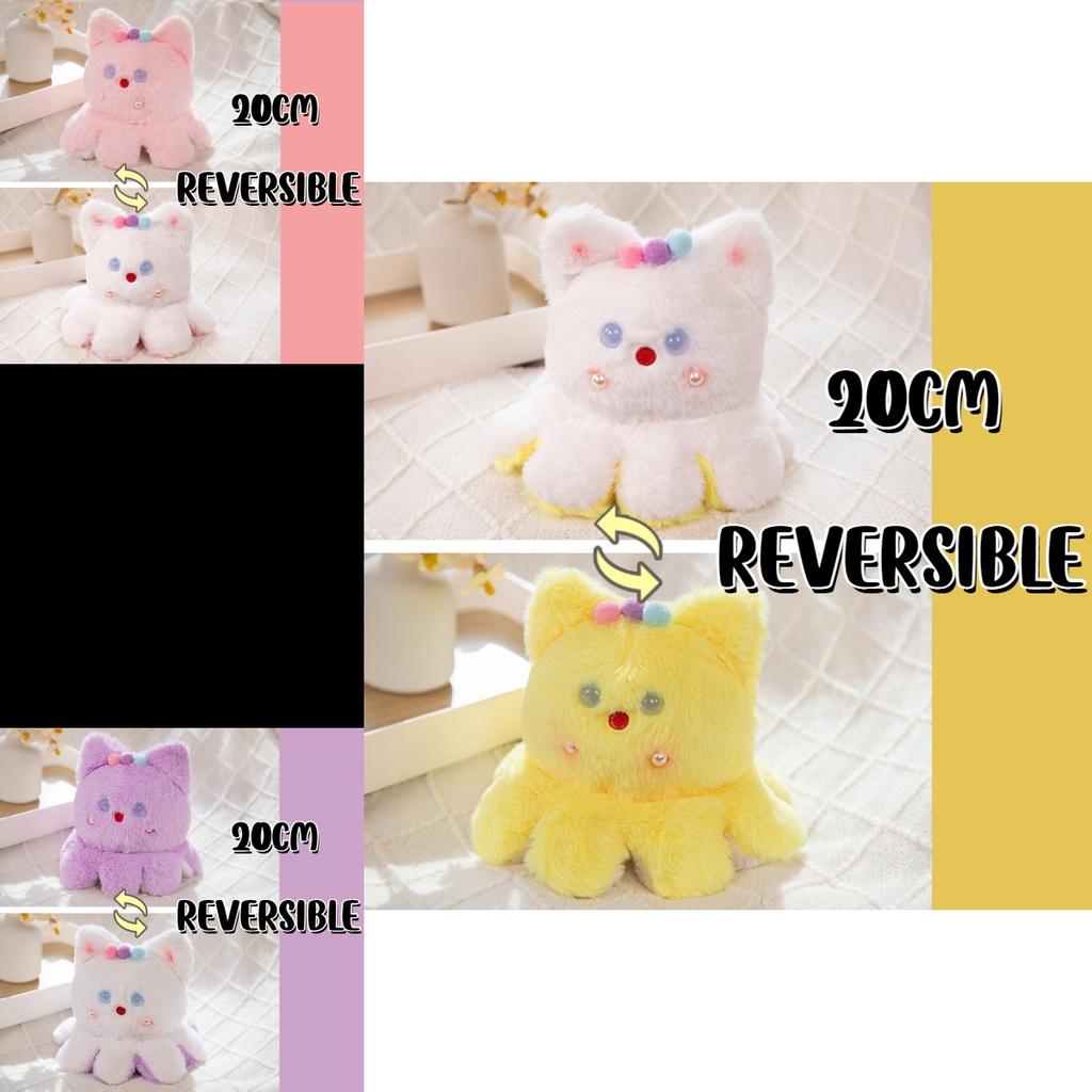 Cute Reversible Octopus Plush Toy Emotion Changing Perfect Gift For All Ages