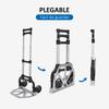 Hand Truck, Folding Aluminum, 2 Wheels, 70 kg Load, Extendable Handle, 41 x 38.5 x 100 cm, Silver