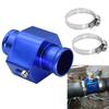 2 In 1 LED Digital Round Water Temp Gauge Voltmeter with 10mm 1/8NPT Sensor Water Tee Adapter for 12V 24V Car Truck Motorcycle