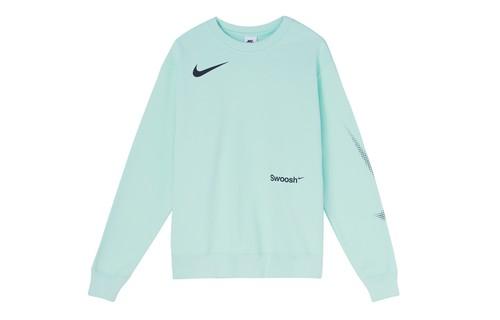 Nike Solid Color Logo Print Crew Neck Sweatshirt XL зелёный