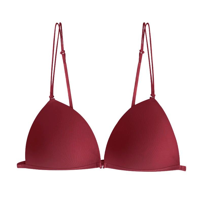Front Bra Women Thin Seamless Wireless Push Up Bralette With Removable Straps
