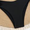 Swimsuit Suit Sexy Flower Solid Color Strap Bikini Split