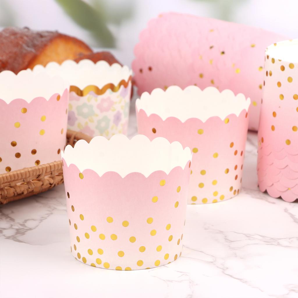50 Pcs Colorful Greaseproof Paper Baking Cups Large 5 Oz Cupcake Paper Liners Di