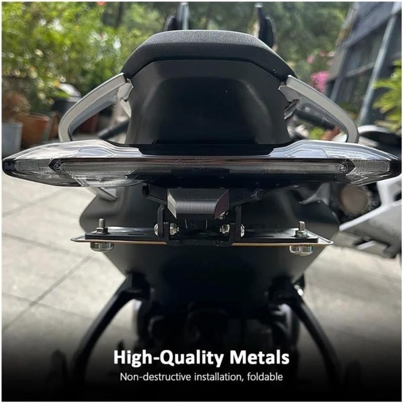 Black Rear Mudguard Bracket for 675SR-R and 675SRR Motorcycles, Short-Tail Rear License Plate Support with Plate Illumination Function