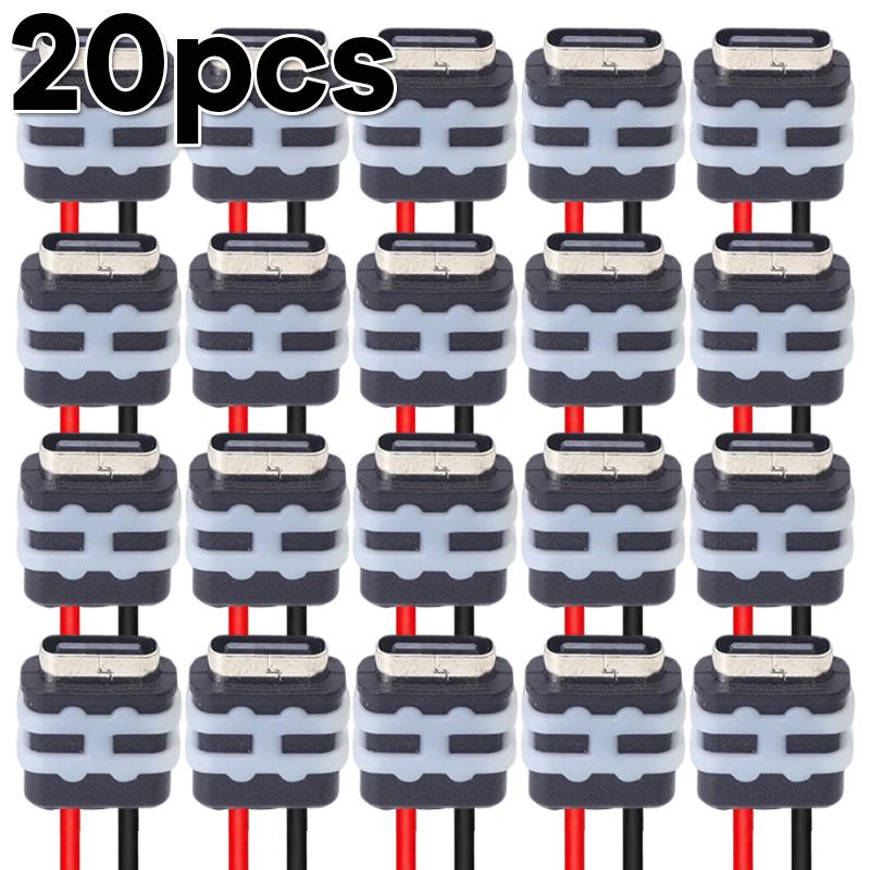 5V 3A Black Wire Connector for Auto 3C Household Appliances Type-C Female Socket Connector Waterproof Jack Female Charging Port