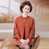 2026 Autumn New Style: Mom's Middle-Aged Women's Sweater Cardigan & Knit Top Two-Piece Set for Spring and Autumn