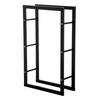 Firewood Rack Metal 60 x 25 x 100 cm Stacking Aid Steel Frame up to 100kg Outdoor for Garden Terrace Black