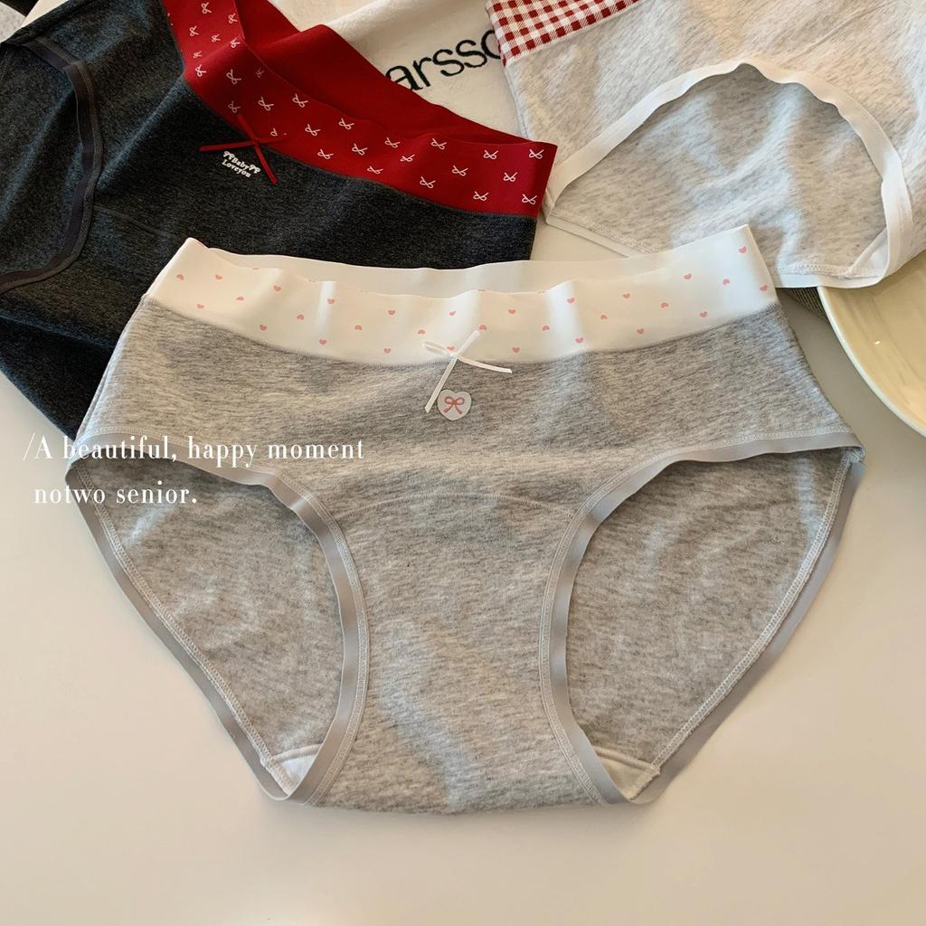 Female Spring and Autumn Sweet Pure Cotton 10A Antibacterial Extension Crotch No Trace Comfortable Breathable Briefs