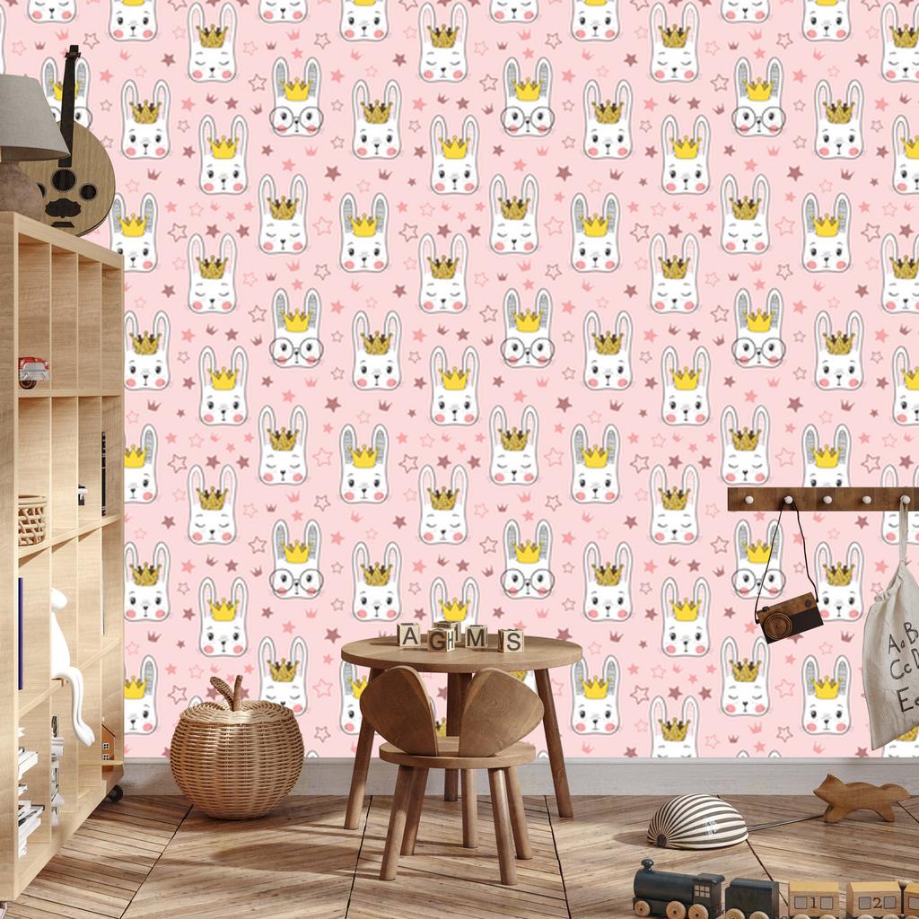 Rabbits and stars wallpaper for living room and bedroom 50x1000