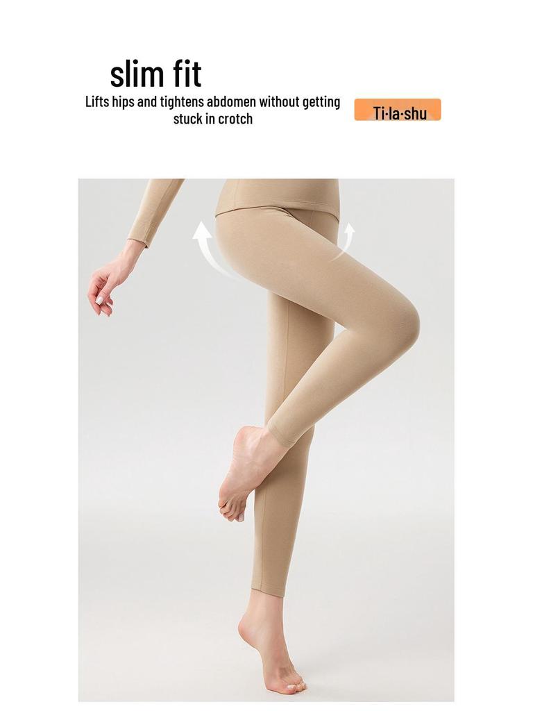 Women's Cashmere Fleece-Lined Heat-Generating Base Layer Leggings Set