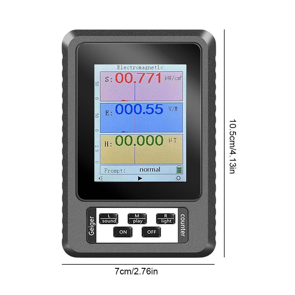 Electromagnetic Radiation Detector Multi-Function Household Temperature Humidity Tester Portable Geiger Detector for Home Office