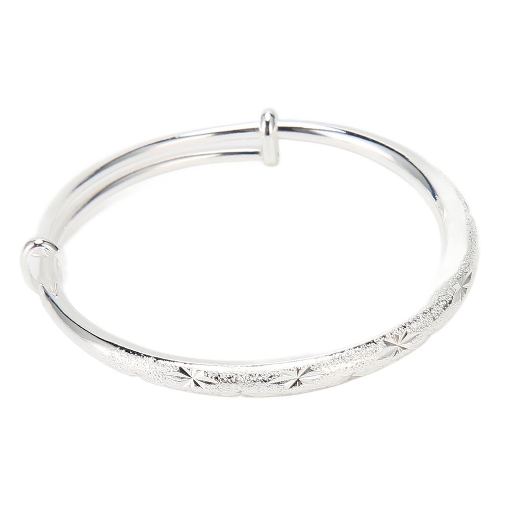 30g Kupfernickel Armband Verstellter Modeschmuck Graviertes Damen Rundarmband für Damen