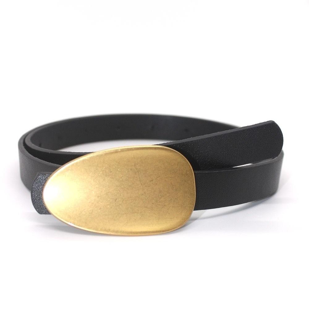 

Женский ремень с листовой пряжкой, универсальный ремень для платья, повседневный тонкий кожаный ремень для женщин