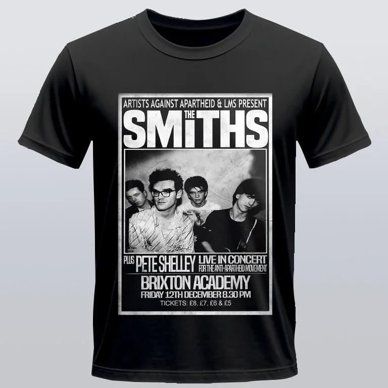 

Band T-shirt The Smiths British Rock Bands 1980s Print Pattern Men Women Vintage Short Sleeve Harajuku Breathable Casual tee ... S разноцветный