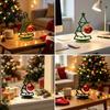 Sturdy Desktop Christmas Tree 3D Printed Ornament, Decorative Hollow Figurine with Window Display Props Stable Base for Home Office Holiday