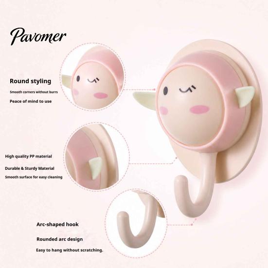 Wall Mount Hanger 2Pcs Decorative Hook, Cartoon Key Hanger, Self Adhesive Hanging Removable Hook Multifunctional Towel Rack for Living Room