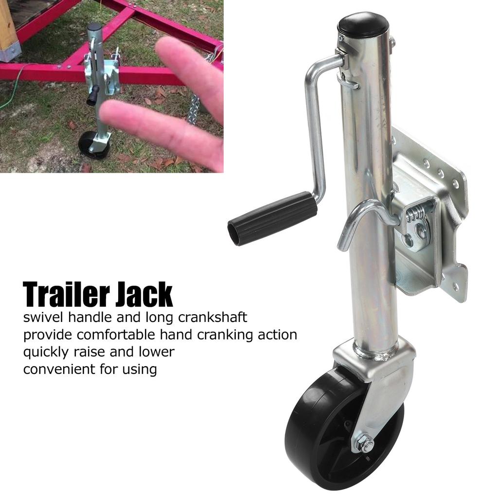 Heavy Duty Fold Up Trailer Jack 1200lbs Adjustable Swivel Trailer Tongue Jack with 6in Wheel for RV Heavy Duty Trailer Jack