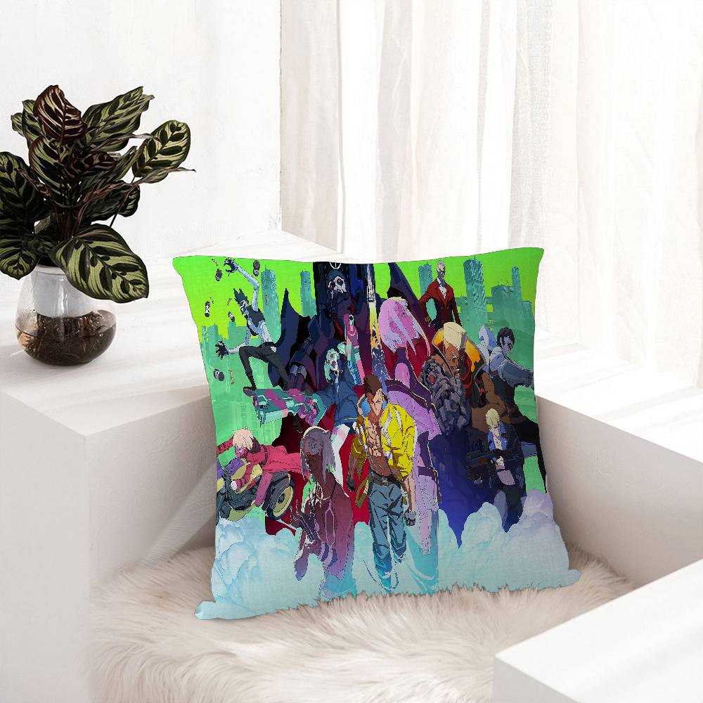 C-Cyberpunk Cartoon E-Edgerunners Decorative Room Aesthetics Pillow Case Home Decor Bedroom Sofa Bed Couch Pillow Cover 45X45