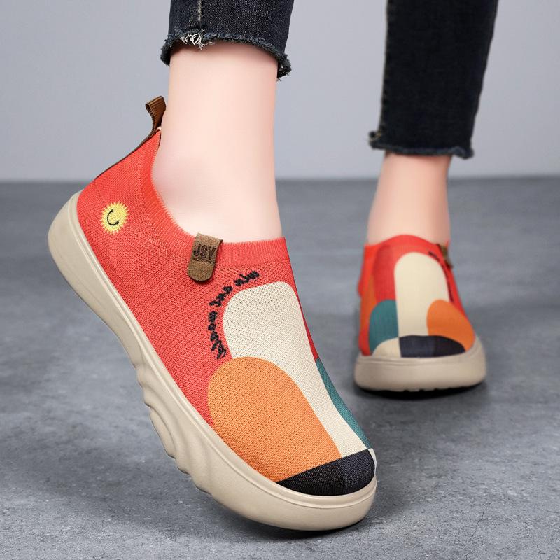 Women's Summer Casual Platform Slip-On Shoes - Thick-Soled, Lightweight, Breathable Mom Sneakers