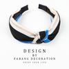 Korean Style Women's Striped Criss-Cross Bow Headband for Yoga & Face Washing