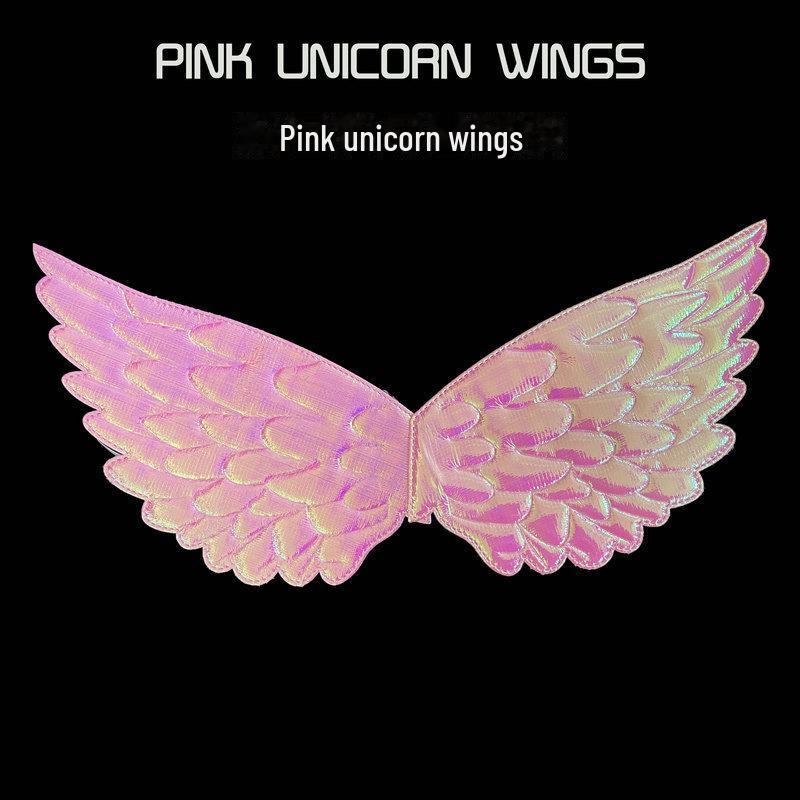 "Unicorn Princess Halloween Costume with Headdress, Wings, and Mesh Skirt for Girls"