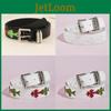 Non Mainstream Cross Flower Designer Belt With Snap Button For Hip Hop Style