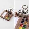 Watercolor Palette with Binder Clip Compact PocketSized Wooden Paint