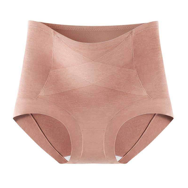 

Female Autumn and Winter Plush and Thick Warm Hair Hair Protection Waist Non-mark High Waist Underwear XXL brick червоний колір