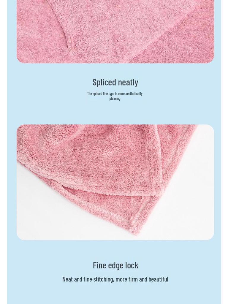 Children's Warm Coral Fleece Hooded Bathrobe for Surfing and Swimming