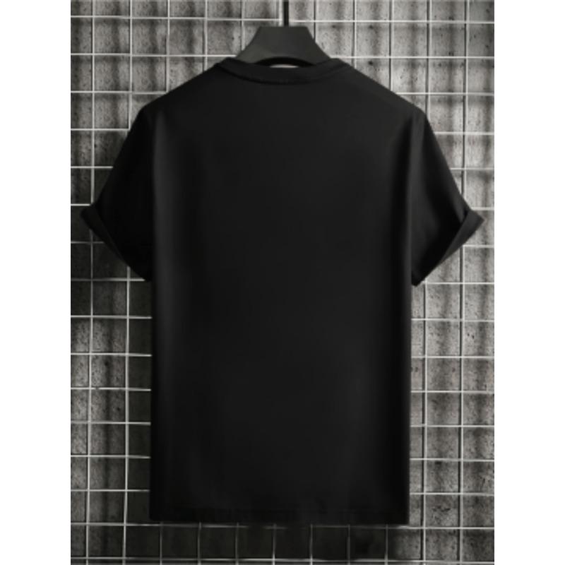 Men'S Casual Short-Sleeve T-Shirt Featuring a Flame Horse Design, Perfect for Street Style And Everyday Wear