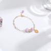 Natural Crystal Bracelet Women'S Round Beads 8Mm Beads Beaded Purple Lithium Moonstone Bracelet Diy Jewelry